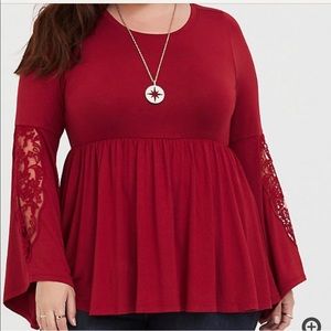 Torrid Bell Sleeve With Lace Top